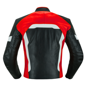 Chaqueta de motociclismo de cuero negro/azul/blanco de piel auténtica para hombre, protecciones CE, chaqueta de moto de carreras para hombre - Product Image 6