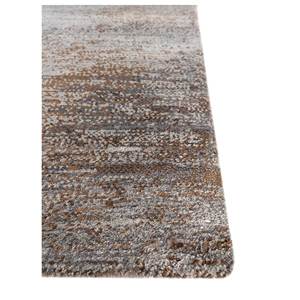 Alfombra Kavi Gris Negra de Lana y Seda de Bambú Anudada a Mano, Colección Afterglow, Forma Rectangular Abstracta para Dormitorio Juvenil - Product Image 4