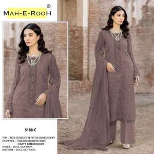 Traje Salwar de Tela de Georgette Sintética Pakistaní para Fiestas con Bordado Intenso de Maruti Fashion - Product Image 2