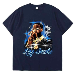 Qualité originale T-shirt imprimé vintage à manches courtes pour hommes 100% coton Style Hip Hop surdimensionné épaule tombante Street Wear - Product Image 2