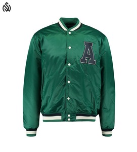 Chaqueta de Béisbol de Satén Bordada de Alta Calidad OEM, Chaqueta Universitaria de Manga Larga Estampada Transpirable Personalizada para Invierno - Product Image 1