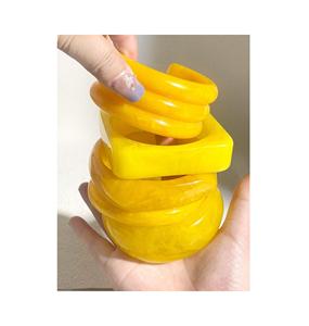 Fancy Color Resin Bangles for Women with Smooth Touch Trendy Waterproof Arm Jewelry for Party Festival Business Gift Wear - Product Image 4