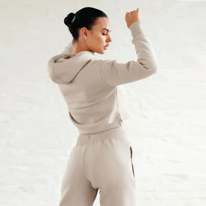 Capucha con cordón 65% algodón 35% poliéster Sky Script con capucha Crop Mink Cropped Sudadera con capucha para mujer - Product Image 4