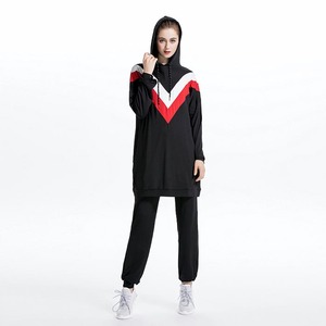 Chándal ligero de entrenamiento y ropa deportiva para mujeres musulmanas con bordado personalizado, Sudadera con capucha de palangre, ajuste holgado - Product Image 5