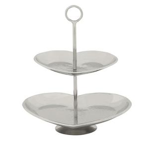 Nickel Finishing Home Hotel Birthday Party Cake Serving Stand Wedding Party Celebration Hammered 2 Tier Cake Serving Stand - Product Image 3