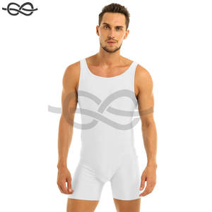 จั๊มสูทแขนกุดสำหรับผู้ชายชุดชั้นในผ้ายืดสีพื้นสำหรับออกกำลังกายเล่นโยคะมวยปล้ำฟิตเนส - Product Image 6