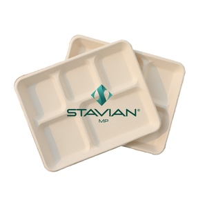 ถาดอาหารชานอ้อยแบบย่อยสลายได้ทางชีวภาพถาดใส่อาหาร5ช่อง100% ไมโครเวฟปลอดภัย - Product Image 4