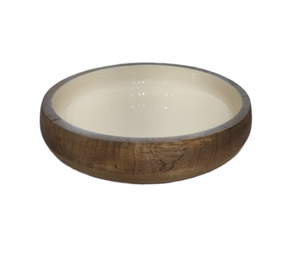 Bandeja de madera redonda marrón natural hecha a mano con borde tallado técnica personalizada para decoración rústica para servir en la encimera de fiestas - Product Image 2