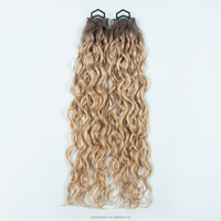 Extensions de cheveux humains russes Yuanzhen Genius Weft, couleur blonde invisible, cuticules intactes et alignées, balayage bouclé