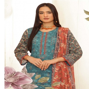 Eid saled ชุดเดรสปักลายสไตล์ปากีสถานสำหรับผู้หญิงสามชิ้นสไตล์อินเดีย - Product Image 5