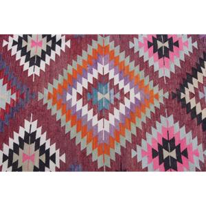 Alfombra Turca Vintage de 5.9x9.2 pies, Alfombra de Lana con Parches Rojos - Product Image 3