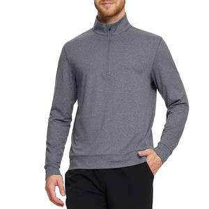 Vente chaude quart Zip pull sweat pour hommes léger coupe-vent thermique français éponge hommes mode coton mélangé - Product Image 1