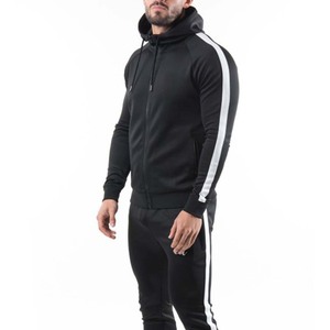 Survêtement à capuche noir pour homme, personnalisé, avec fermeture éclair intégrale, poches latérales, coupe sportive, longueur standard, vêtements d'hiver - Product Image 2