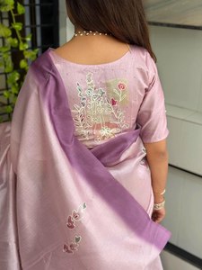Parfait pour les achats en gros par des vêtements ethniques Saree de mariée est confectionné en coton lin premium Soie/vêtements indiens traditionnels - Product Image 2