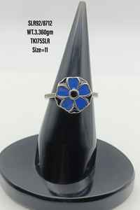 ขายส่งจำนวนมากเงินสเตอร์ลิงวันวาเลนไทน์สาวหวานดอกไม้มินิมอลหนาอ้วนสีชมพูหัวใจแหวนเคลือบ - Product Image 6