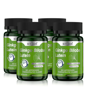 Custom <strong>Ginkgo</strong> <strong>Biloba</strong> Lutein Capsules with Plant <strong>Extracts</strong> Brain Focus Vision Support Non GMO Gluten Free - Product Image 1