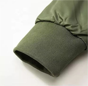 2025 blouson aviateur à la mode pour hommes couleur unie polyester col montant poche à la main avec logo personnalisé veste pour homme - Product Image 5