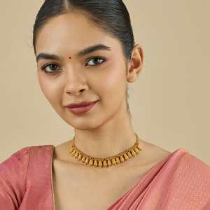 สร้อยคอสั้นประดับพลอยทับทิมเคลือบทองสำหรับผู้หญิง ของสะสมทางวัฒนธรรมวัดเงิน 177980 - Product Image 1