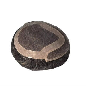 Perruque Taz Hair BD en cheveux humains, ondulée, prothèse, 100% cheveux chinois Remy, toupet à dentelle frontale avec base mono - Product Image 4