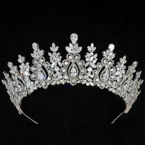 Diadèmes inspirés en argent sterling 925 pour femmes, ornés de diamants et de strass en forme de poire et de marquise, pour fiançailles, mariages et anniversaires, finition rhodiée - Product Image 3