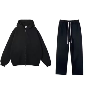 Tracksuits Sports Wears Tracksuits OEM <b>Zip</b> <b>up</b> <b>Hoodie</b> Sets Unisex Oversized Sweatsuit Set Two Piece Tracksuit Set Process Impex - Product Image 2