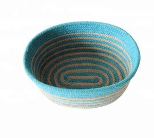 100% Natural <b>Jute</b> Round Detachable Foldable Glossy Woven Storage <b>Basket</b> for Bathroom Living Room Kitchen - Product Image 5