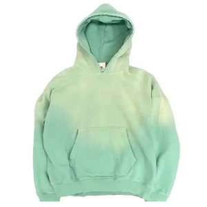 Venta al por mayor streetwear heavyweight Sudadera con capucha de gran tamaño sin cadena desgastado lavado vintage lavado ácido sudaderas con capucha para hombre - Product Image 1