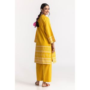 Ensemble chemise en coton imprimé à blocs et pantalon teint Chambray KST-43020 - Product Image 4