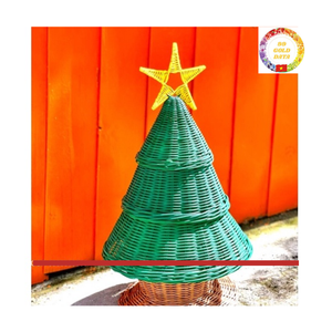 Ensemble d'ornements de Noël en rotin écologique fait à la main en osier rustique arbre suspendu décoration pour Boho hiver maison de vacances - Product Image 4