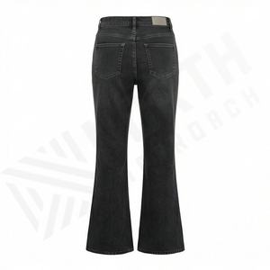 Pantalon évasé taille haute chic vintage pour femme 2025, fermeture éclair, respirant, jean en denim simple, décontracté, été, streetwear délavé - Product Image 2