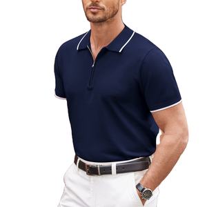 Nouveau polo classique pour homme avec fermeture éclair, tricot décontracté, respirant, manches courtes, polo T-shirt, coupe classique, chemises personnalisées - Product Image 4