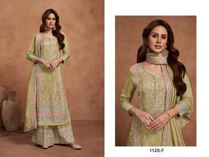 Trajes de palacio de trabajo con bordado de Vichitra de PV pesado más vendidos con Dupatta de lujo para mujer, trajes de fiesta de la India - Product Image 3