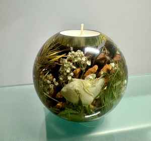 Bougeoir en résine et bois de conception moderne, forme personnalisée, fait à la main, pour la maison, le bureau et l'hôtel - Product Image 4