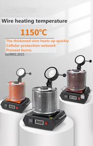 فرن صهر الذهب والفضة عالي الكفاءة، بوتقة جرافيت 2 كجم، تسخين سريع لمحلات صناعة المجوهرات، معتمد CE/ROHS - Product Image 6