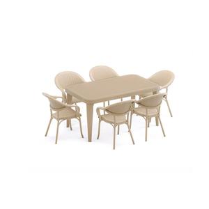 SET da tavolo in plastica da 6 pezzi in RATTAN