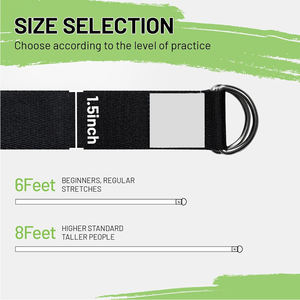 2025 en color negro sólido recién llegado cinturón de algodón ajustable para estiramiento, Fitness y terapia física correas de Yoga - Product Image 2