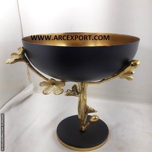 Bol décoratif de table de couleur noir et or Resorts and Cafe Centerpiece Table Bol de service de nourriture et de dessert au prix le moins cher - Product Image 5
