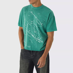 Camisetas Cortas de Corte Cuadrado para Hombre, 300 GSM, Peso Pesado, 100% Algodón, Diseño Holgado con Hombros Caídos, OEM - Product Image 3