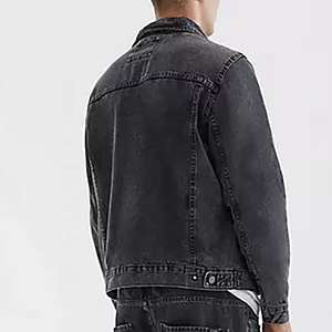 เสื้อแจ็คเก็ตเดนิมวินเทจทรงบอยเฟรนด์สีพื้นปักโลโก้ตามสั่งสำหรับผู้ชายสไตล์สตรีทแวร์ฤดูหนาว - Product Image 2