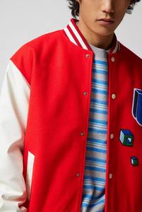 Veste en laine et cuir de qualité supérieure pour hommes Varsity Letterman avec accents dorés Style Streetwear Nouvel état Tissu en toile en gros - Product Image 4