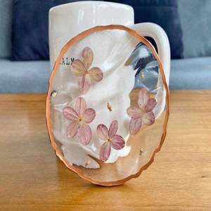 Unique resin coaster set with metallic marble design handmade epoxy mats perfect for stylish coffee <b>bar</b> <b>table</b> and gifts - Product Image 1