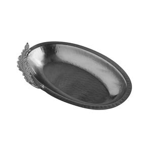 Top Trending Hecho a mano Decorativo Comida rápida Servir Bandeja de metal de latón Borde en relieve Bandeja decorativa para servir - Product Image 4