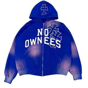 Sudaderas con capucha de lavado ácido piedra desgastada para hombre con logotipo personalizado estampado desvanecido al sol patrón 3D de invierno con cremallera completa de peso pesado de gran tamaño - Product Image 2