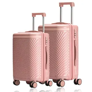 Luxury Customized 20 24 Inch Travel Trolley Suitcase 4 Wheels Travel Bags Pc With Pu Material Luggage Sets