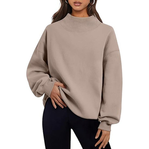 Top Quality Custom Logo <b>Womens</b> Causal Hoodies <b>Sweatshirt</b> <b>Women</b> Oversized <b>Half</b> <b>Zip</b> Pullover <b>Sweatshirt</b> - Product Image 5