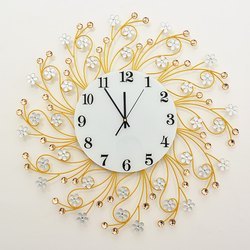 Trend Selling Iron <b>Clock</b> <b>Wall</b> Art Hotel Home Office Bedroom Handmade <b>Decorative</b> Geometric Floral Design Luxury Metal <b>Wall</b> - Product Image 4