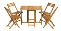 Ensemble bistrot vietnamien en gros KT-SET 01 5 pièces, table pliante en polyester/coton, coussins de siège de jardin, oreillers lombaires personnalisables