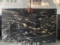 Dalles de quartzite noir titane Brothers Stone, élégantes et artistiques, quartzite noir Gucciy brillant pour la décoration des murs et des sols