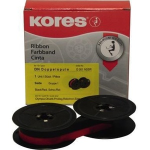 Kores G001NSSR <b>Silk</b> Ribbon Black/<b>Red</b> Printer Ribbon - Product Image 1