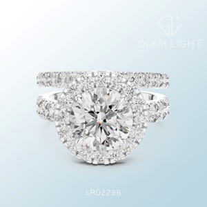 Bague exclusive à grappe ronde, qualité de clarté VS+, couleur F, certifiée IGI, sur mesure, bijou fin de haute qualité - Product Image 1
